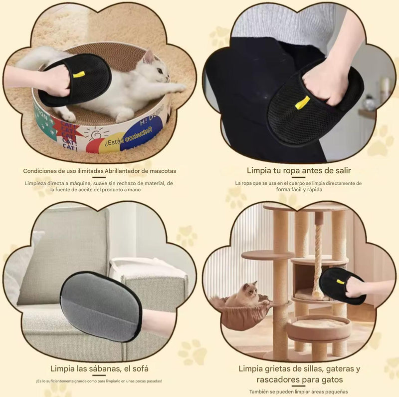 Guante Quitapelos Profesional para Mascotas y Hogar