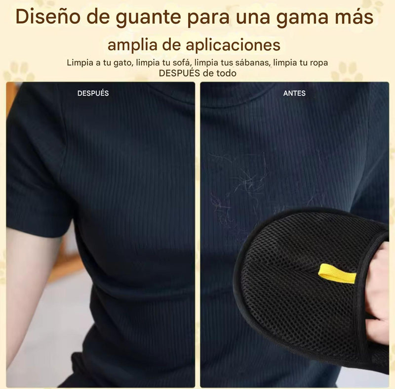 Guante Quitapelos Profesional para Mascotas y Hogar